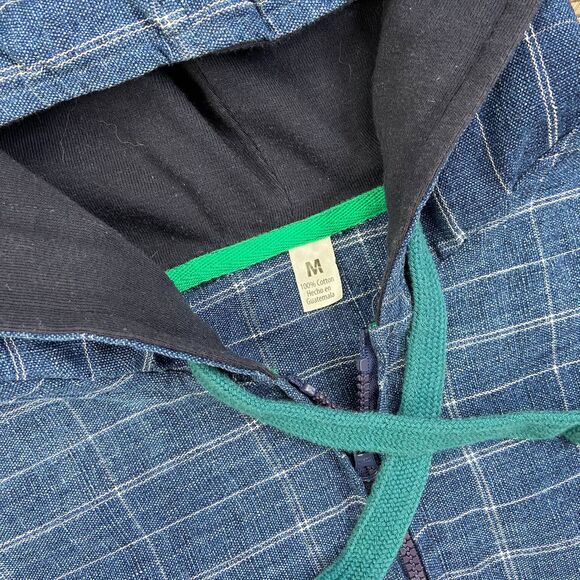 VINTAGE M denim rainbow hooded vest - Picture 3 of 5